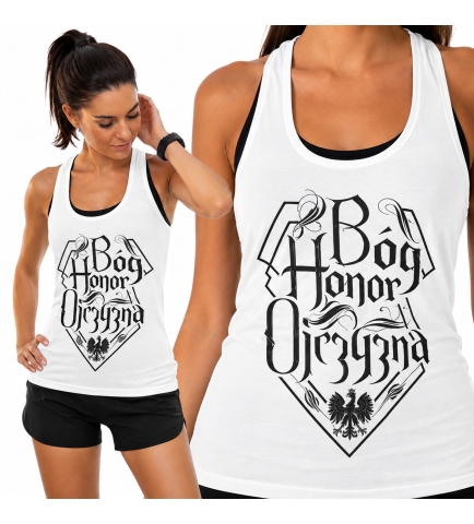 Damski tank-top B-H-O NAPIS CZARNY